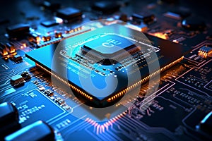 The essence of a highly advanced processor chip, a testament to the forefront of technological progress. Ai generated