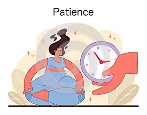 Essence of Patience illustration. Flat vector illustration