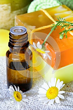 Essential chamomile oil with natural soap