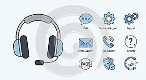 Essential Customer Service and Support Icons Vector