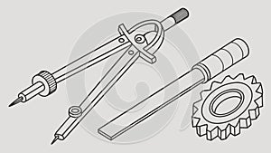 Essential Drafting Tools for Engineering and Design. vector design Generative AI