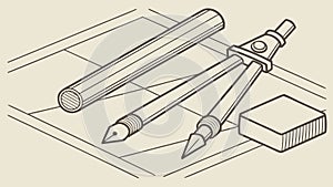 Essential Engineering Drawing Tools, Technical Design Kit vector design Generative AI