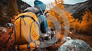 Essential Gear for Wilderness Mountain Hiking. Generative AI