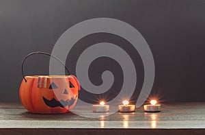 Essential items of Happy Halloween decorations festival concept background