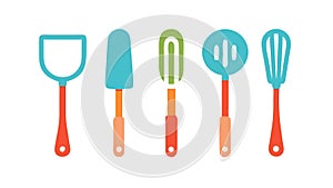 Essential kitchen utensils cooking and baking tools collection, vector design Generative AI