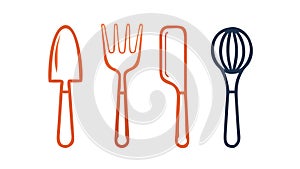 Essential Kitchen Utensils Set: Cooking, Baking Culinary Tools, vector design Generative AI