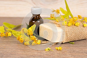 Essential linden oil and handmade soap