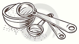 Essential Measuring Tools for Precise Baking and Cooking, vector design Generative AI