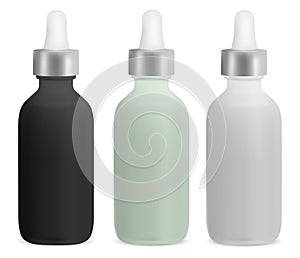 Essential oil dropper bottle. Cosmetic serum flask