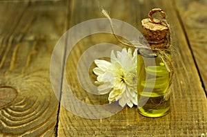 Essential Oil and flower vintage Bottle.