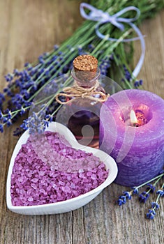 Essential oil with fresh lavender