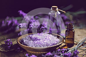 Essential oil and lavender bath salt