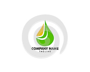 Essential oil logo design, Natural oil with fresh herbs vector design