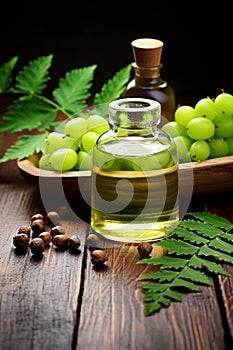 Essential oil neem in a bottle. Generative AI,