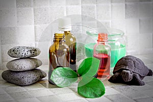 Essential oil, oils for face and body - spa concept
