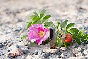 Essential oil small brown glass bottle