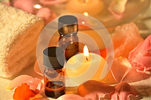 Essential oils in candle light