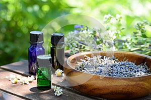 Essential oils with dried herbs