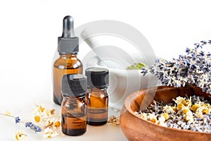 Essential oils with dried herbs