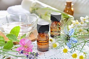 Essential oils and herbal cosmetics