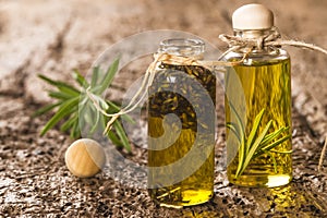 Essential oils of lavender and rosemary