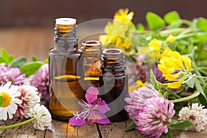Essential oils and medical flowers herbs