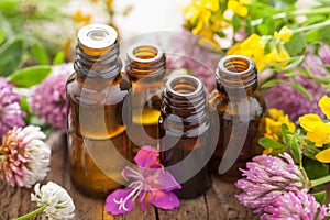 Essential oils and medical flowers herbs