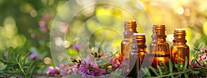 essential oils and medicinal flower herbs in nature