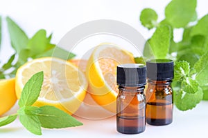 Essential oils with orange and mint