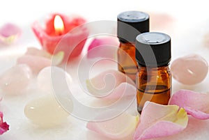 Essential oils with rose candle