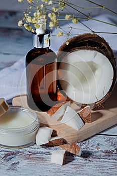 Essential oils for spa treatment from natural coconut