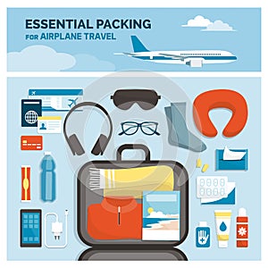 Essential packing for airplane traveling