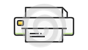 Essential Printer Output Device Outline Icon, vector design Generative AI