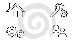 Essential UI icons for web and app design, clean outline user interface set, vector design Generative AI