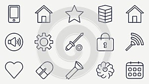 Essential UI Icons, Web App Interface Vector, vector design Generative AI