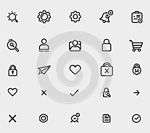 Essential UI UX Icon Set Minimal Line Icons for Web & Mobile App Design