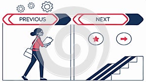 User interface navigation buttons, vector for website and app design elements vector design Generative AI