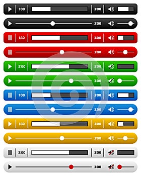 Essential Website Music Player Bar Set