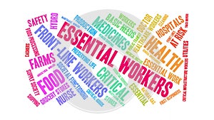 Essential Workers animated word cloud