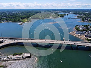 Essex Bridge aerial view, Beverly, Massachusetts, USA