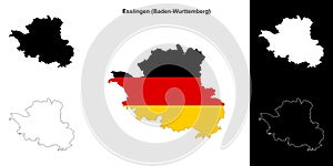 Esslingen outline map photo