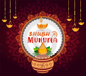 Est abstract Illustration of shubh muhurta for diwali.
