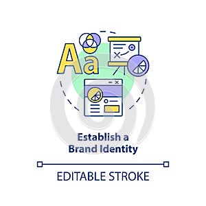 Establish brand identity concept icon