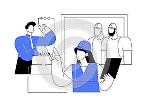 Establish a construction team abstract concept vector illustration. photo