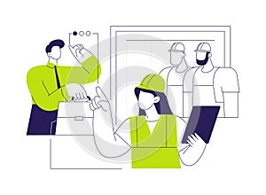 Establish a construction team abstract concept vector illustration. photo