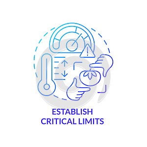 Establish critical limits blue gradient concept icon