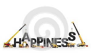 Establish happiness: Machines building word.