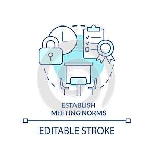 Establish meeting norms turquoise concept icon