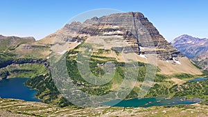 Establishing shot of Hidden Lake in Glacier National Park, Montana