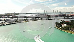 Establishing video Port Miami cargo containers shipping